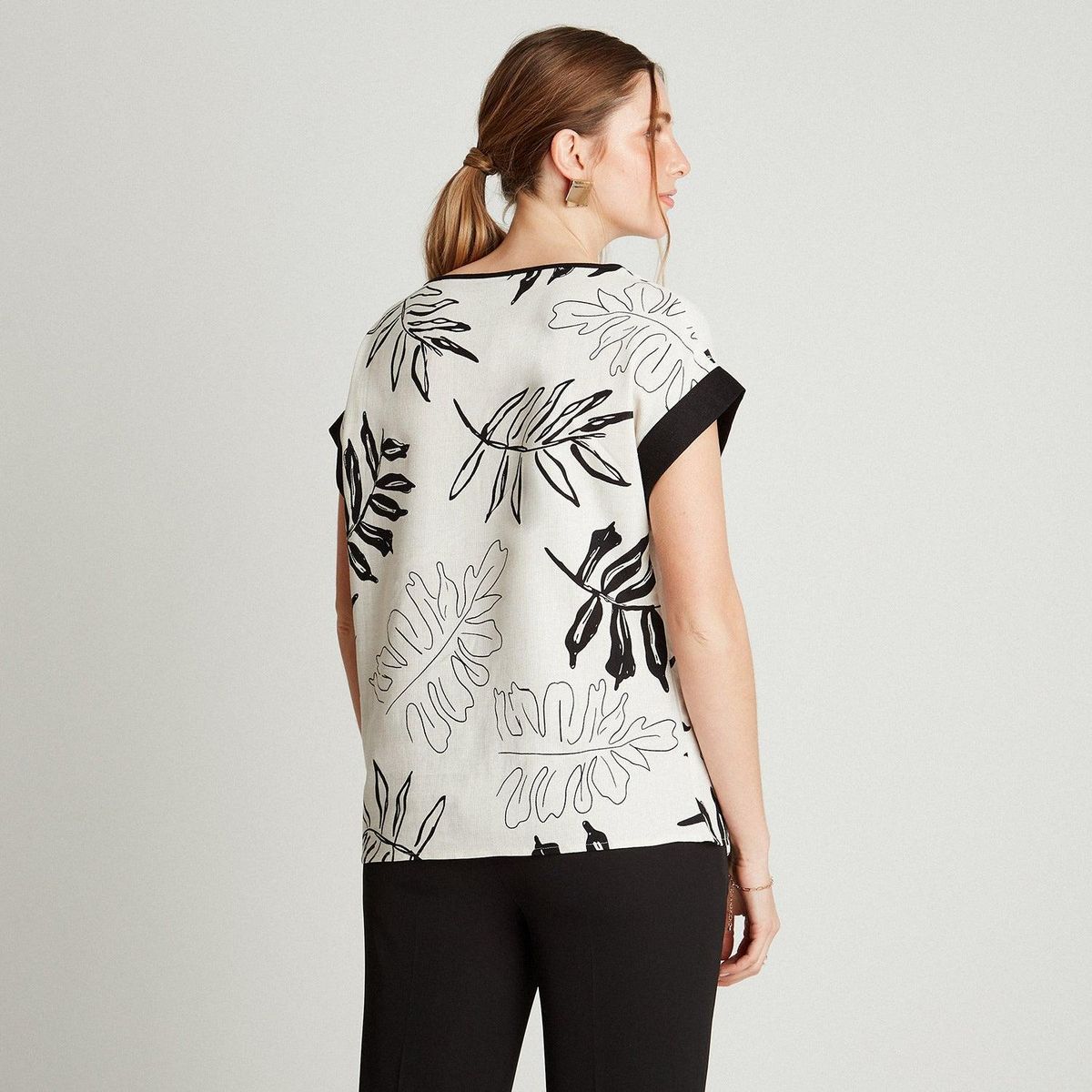 LORENZO DI PONTTI - Blusa Crudo Manga Kimono Estampado