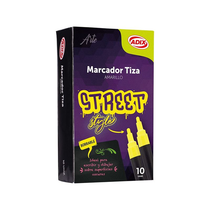 ADIX - Marcador Tiza Amarillo 10 Un
