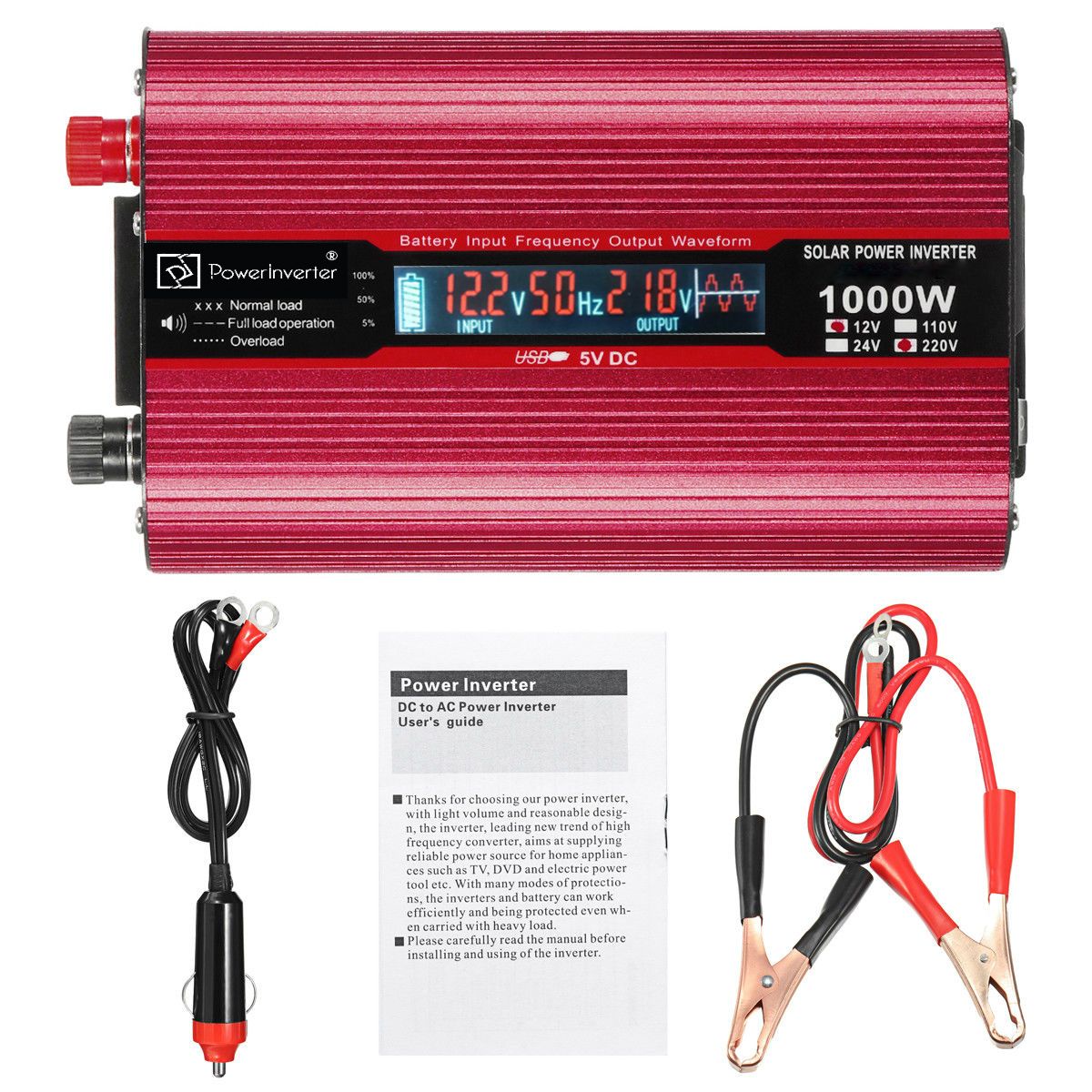 GENERICO - INVERSOR DE VOLTAJE 12VDC220VAC 500W