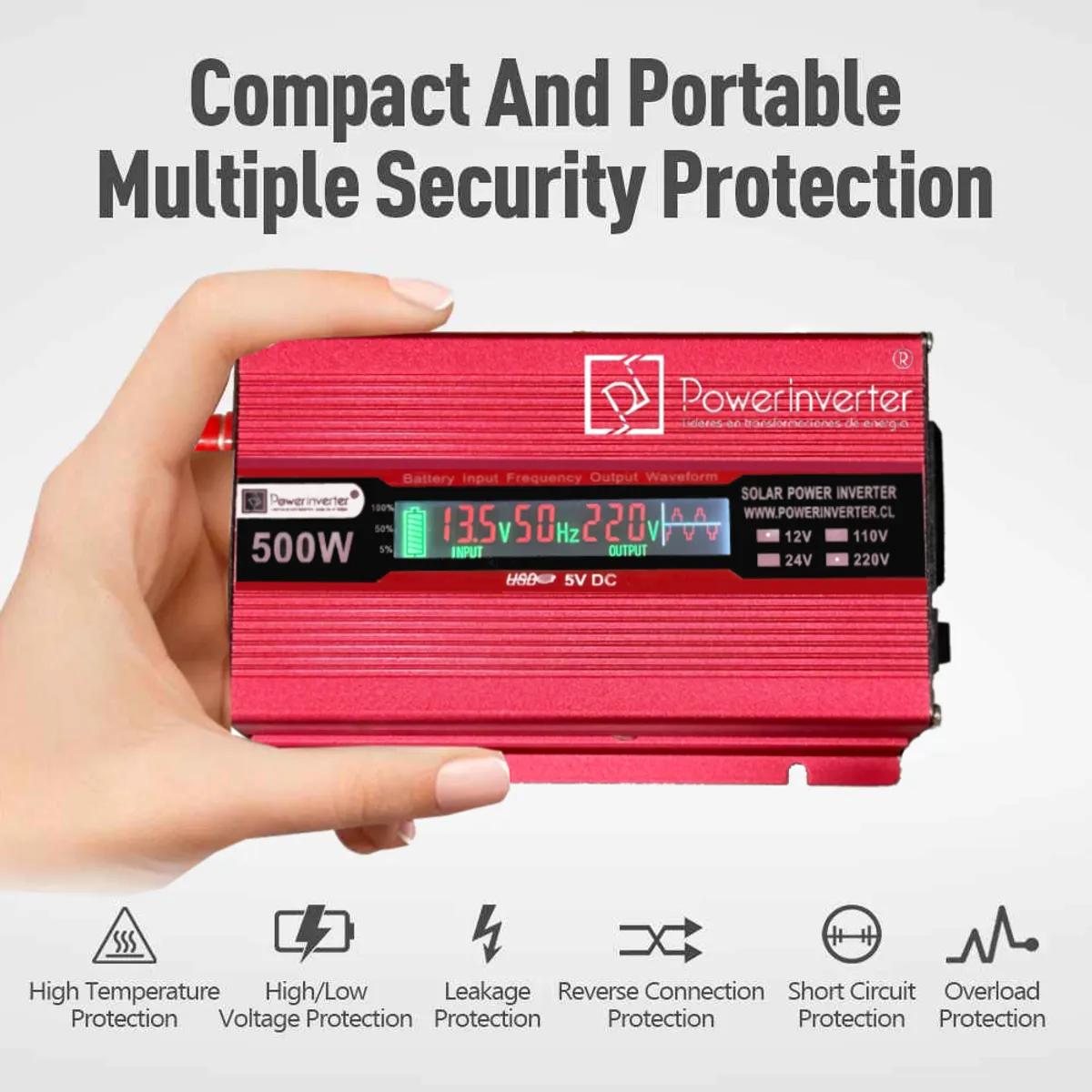 GENERICO - INVERSOR DE VOLTAJE 12VDC220VAC 500W