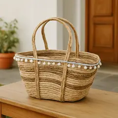 GENERICO - Canasto Decorativo y Multiuso de Ratan