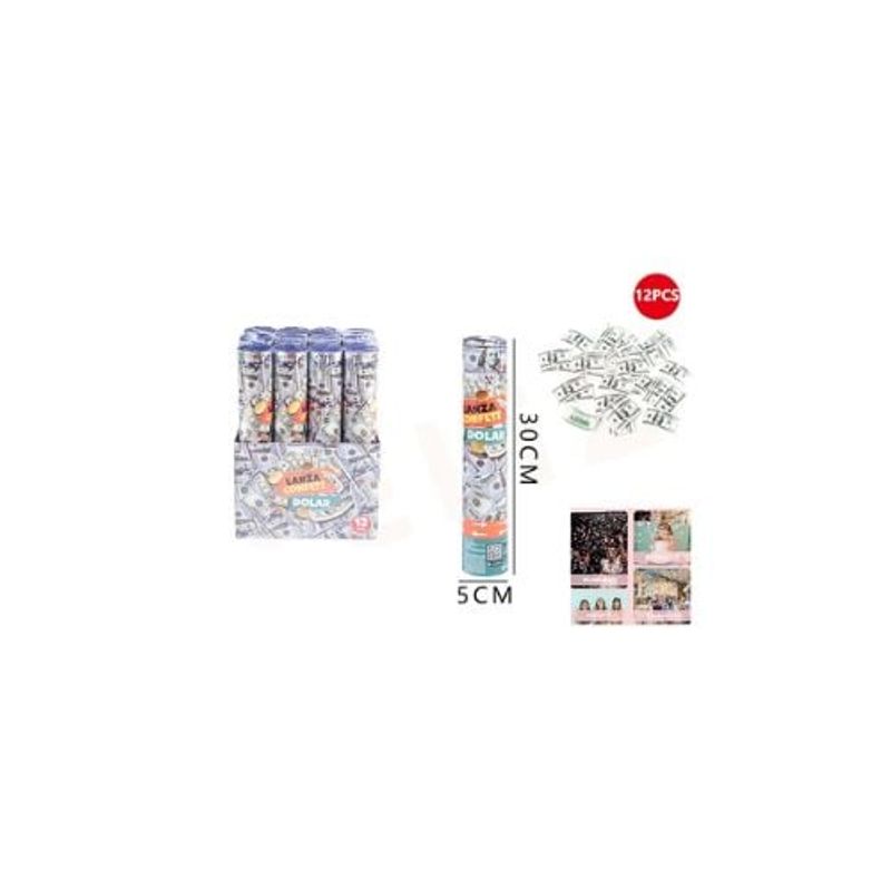 GENERICO - Lanza Confeti Dólar 30 Cm