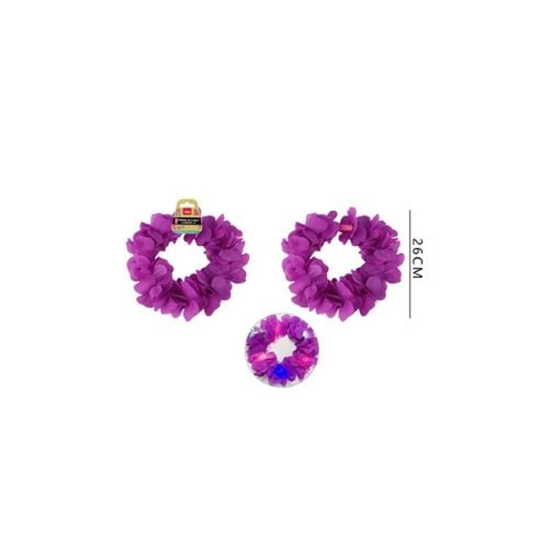 GENERICO - Corona De Flores Morado Estilo Hawaiano 26 Cm