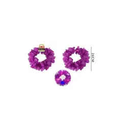 GENERICO - Corona De Flores Morado Estilo Hawaiano 26 Cm