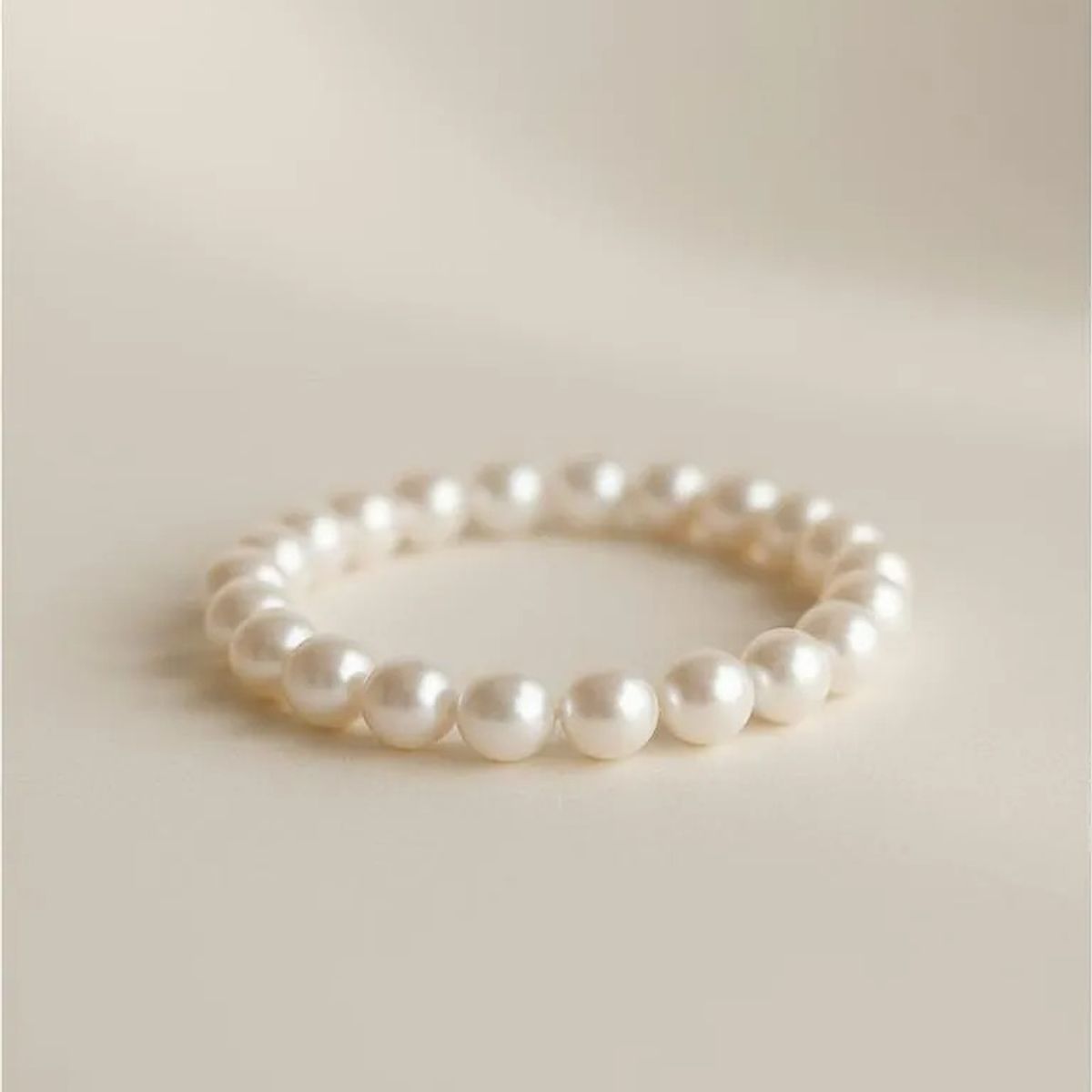 ELEGA - Pulsera De Perlas De Concha Elástica De Calidad Mujer