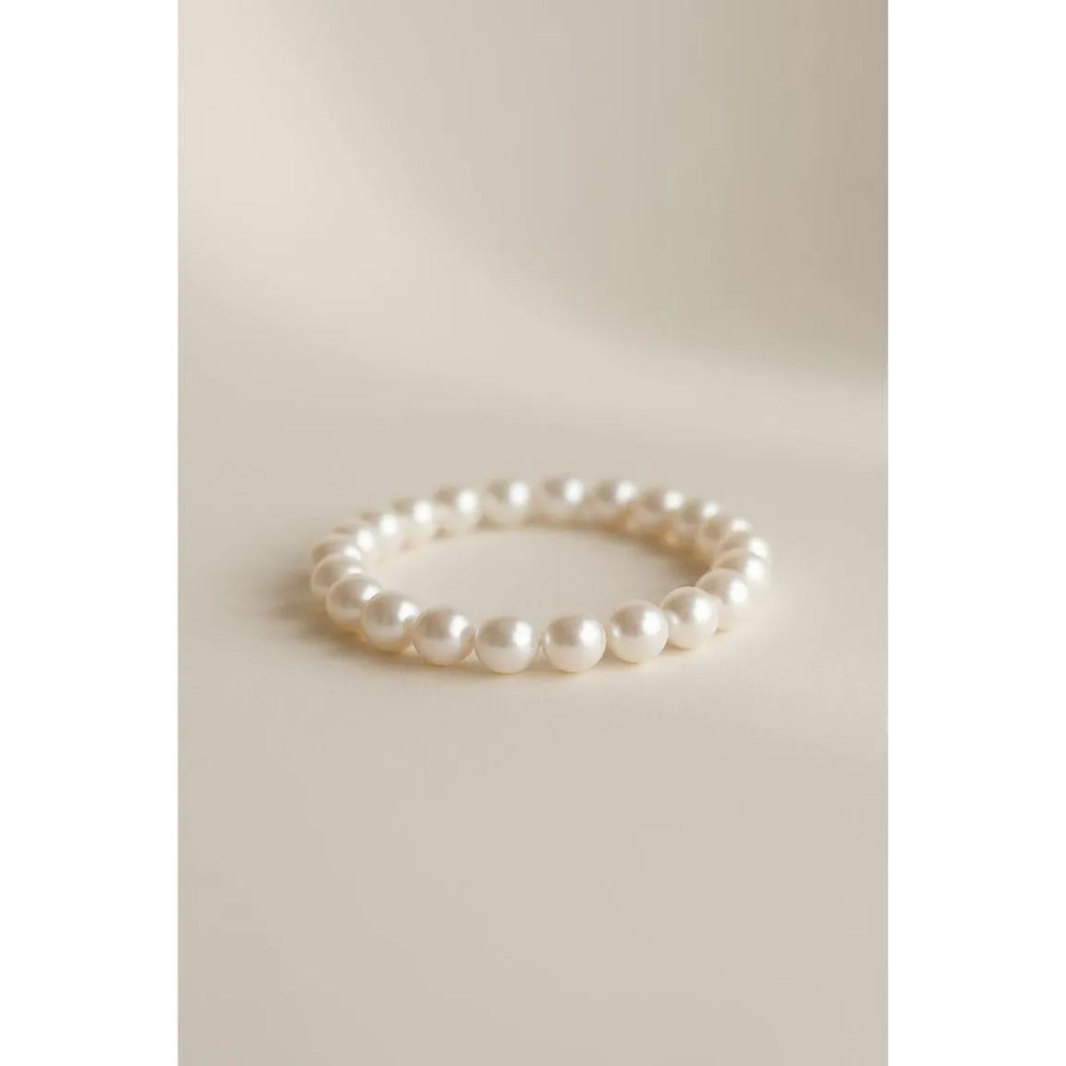 ELEGA - Pulsera De Perlas De Concha Elástica De Calidad Mujer