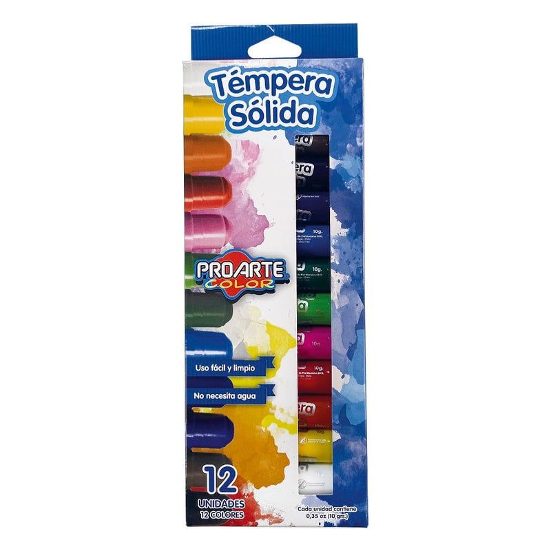 PROARTE - Tempera Solida 12 Colores  Proarte