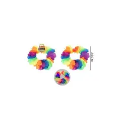 GENERICO - Corona De Flores Hawaiano Petalos De Colores Y Luces 26 Cm