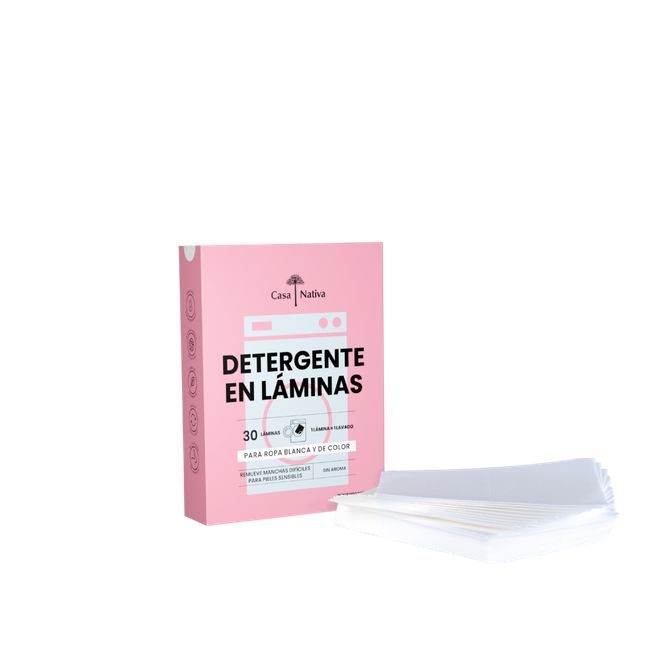 CASA NATIVA - Detergente en Láminas Sin Aroma 30un