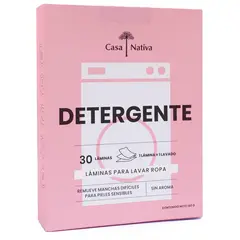 CASA NATIVA - Detergente en Láminas Sin Aroma