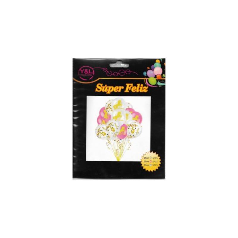 GENERICO - SET DE GLOBOS 15 PCS