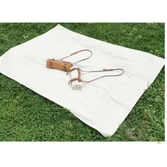 ANGELES DEL HOGAR - Manta Picnic Algodon 150 cm x 200 cm Blanco