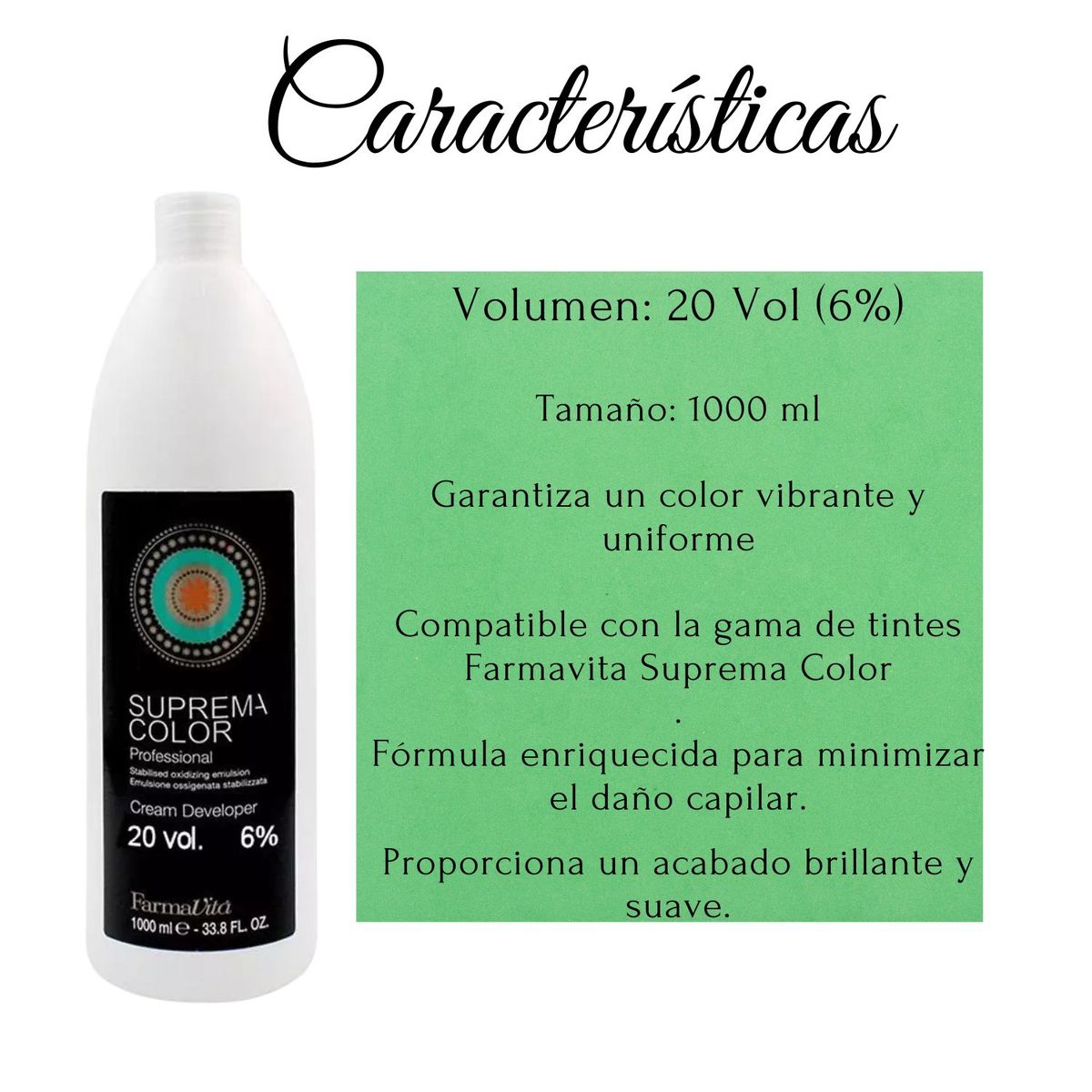 FARMAVITA - Oxidante Suprema Color 20Vol Farmavita 1000ml