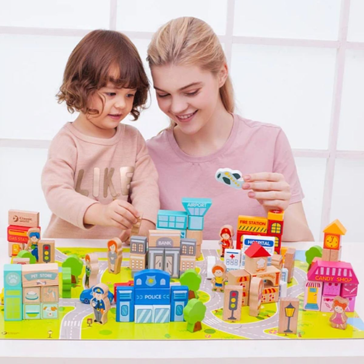 KIDSCOOL - Juego De Construcción Ciudad Feliz