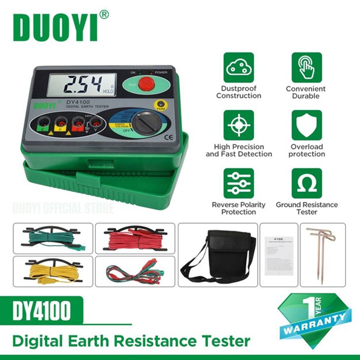 GENERICO - Telurometro 0-2000 ohm 2 estacas