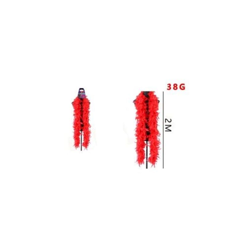 GENERICO - Boa De Plumas Rojo 2 M