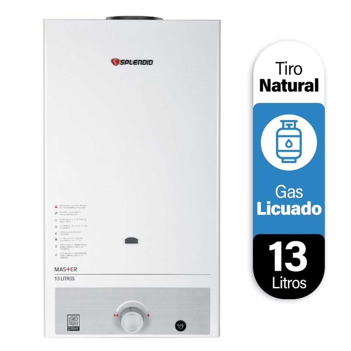 SPLENDID - Calefont Splendid Gas Licuado Master Tiro Natural 13L