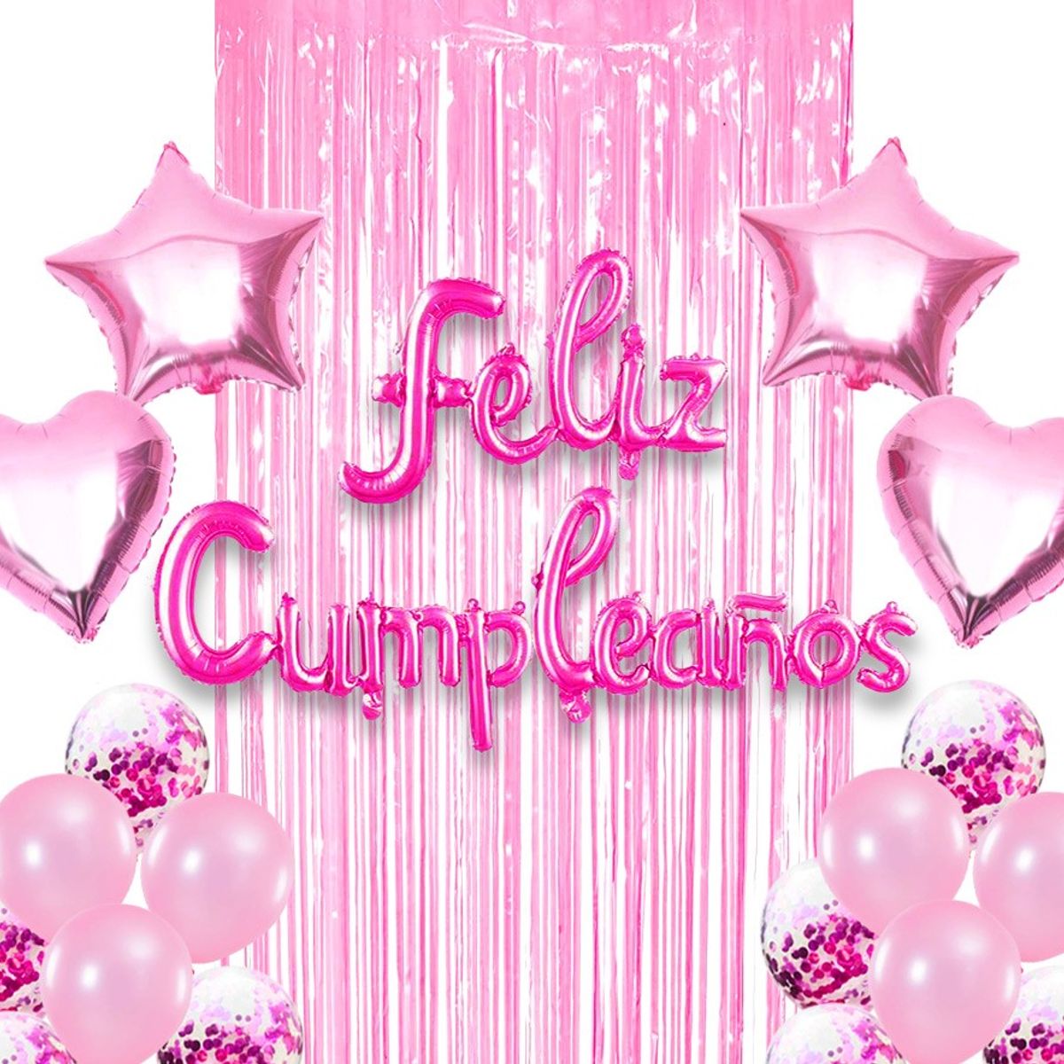 GENERICO - SET CORTINA GLOBO FC FUCSIA X1 UNI