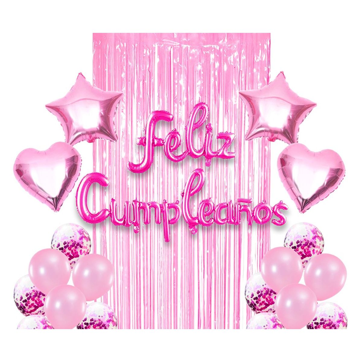 GENERICO - SET CORTINA GLOBO FC FUCSIA X1 UNI