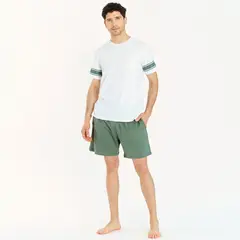 BARBIZON - Pijama de Hombre Tomas Short Blanco
