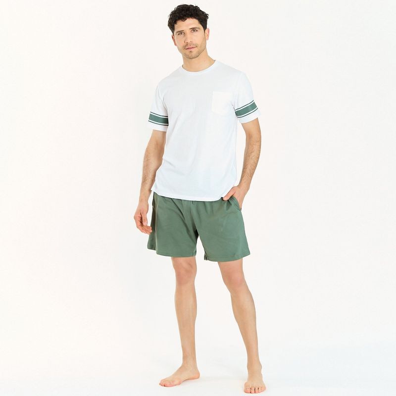 BARBIZON - Pijama de Hombre Tomas Short Blanco