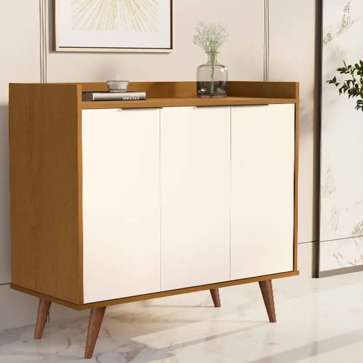 BE DESIGN - Buffet 3 Puertas Luxor Caramelo/Perla