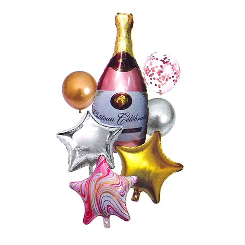 GENERICO - SET GLOBO METALICO CHAMPAGNE PINK X 1 SET