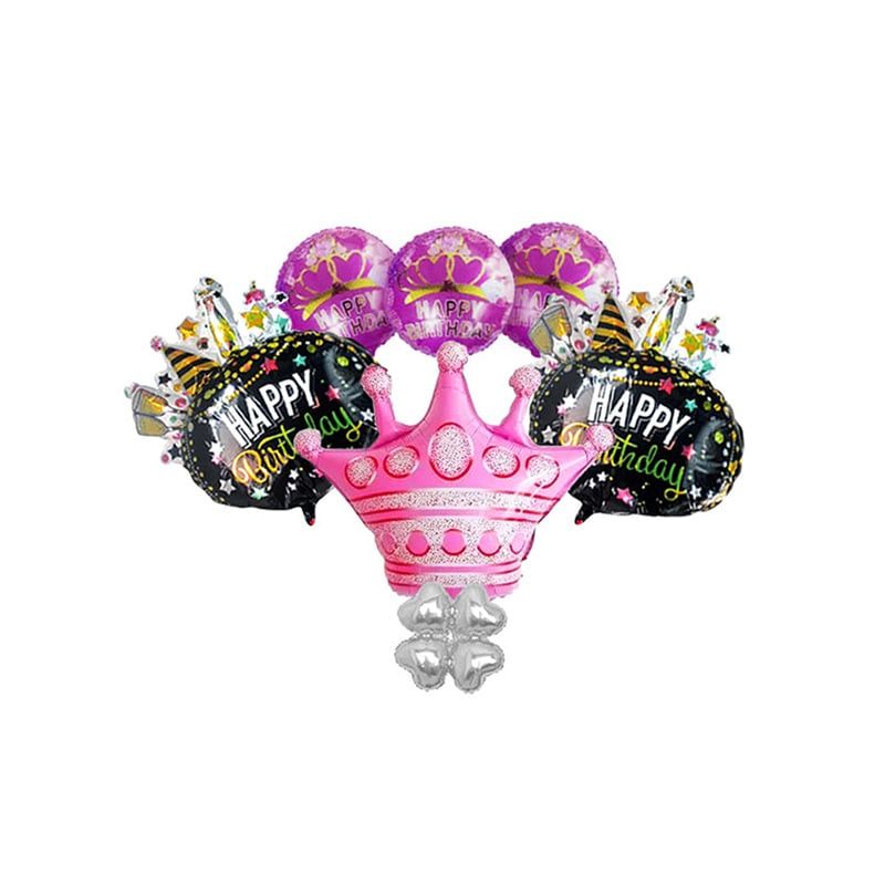 GENERICO - SET GLOBO METALICO CORONA REINA X1 SET