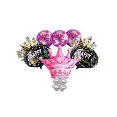 GENERICO - SET GLOBO METALICO CORONA REINA X1 SET
