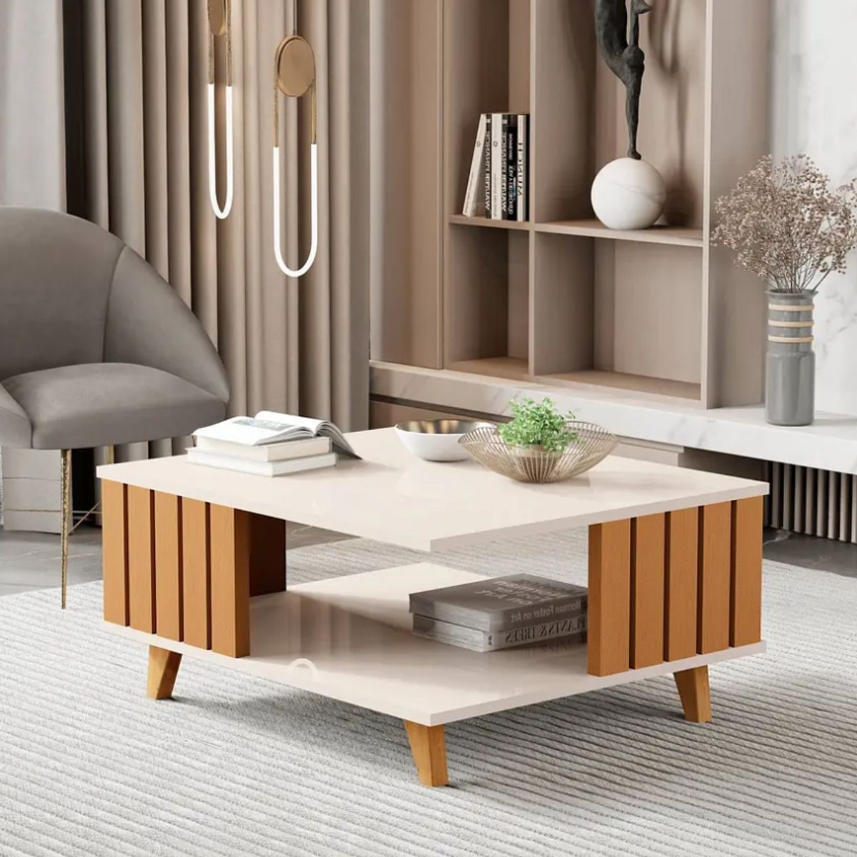 BE DESIGN - Mesa De Centro Acai PerlaCaramelo