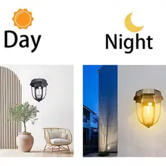 GENERICO - Lampara led Solar exterior Estilo Farol Pared Estaca