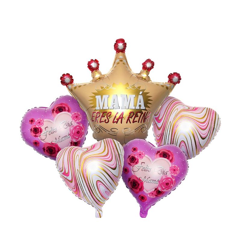GENERICO - SET GLOBO METALICO CORONA MAMA X1 SET