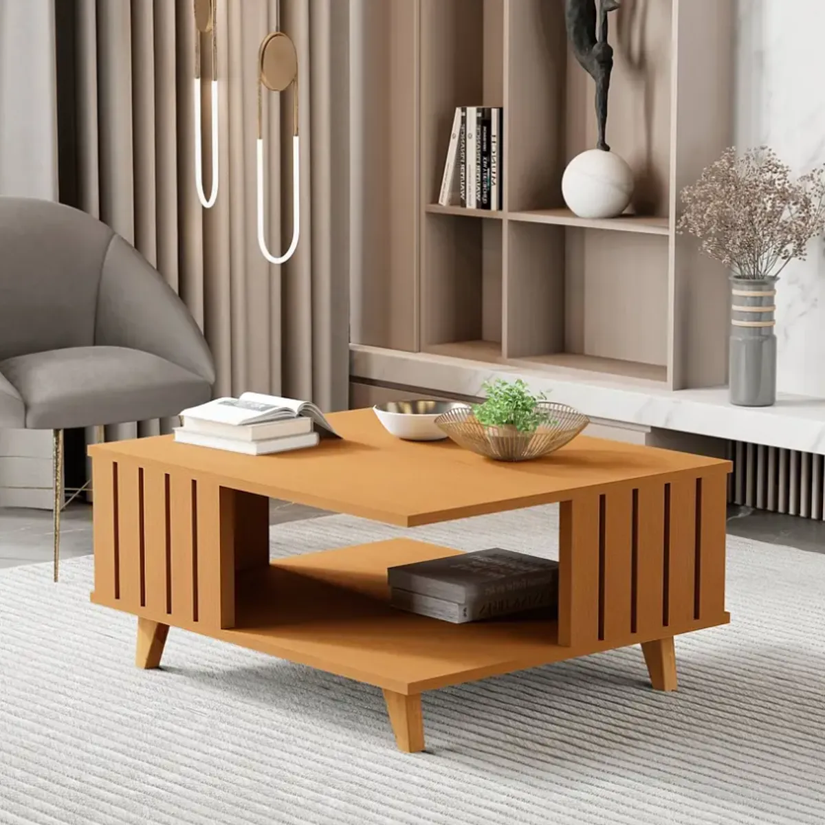 BE DESIGN - Mesa De Centro Acai Caramelo