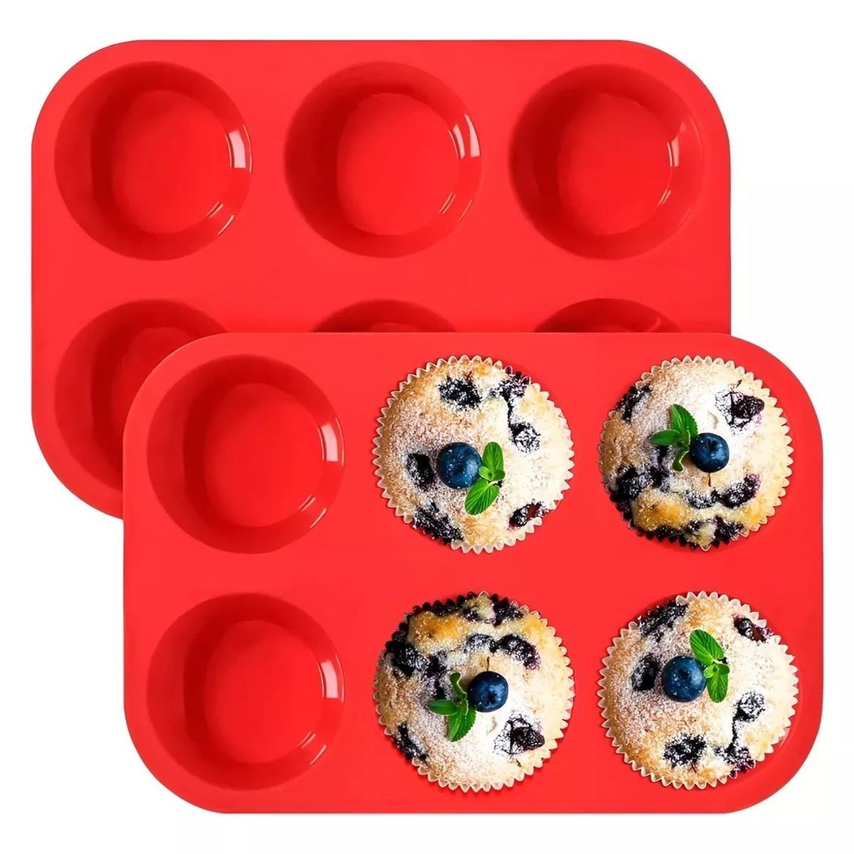 Pasteleria - Moldes Silicona Moldes Cupcake Molde 6 Cavid Muffin.