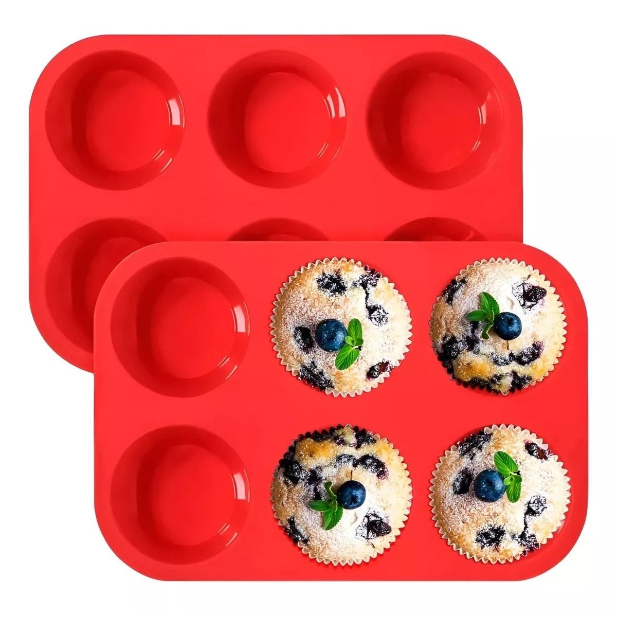Pasteleria - Moldes Silicona Moldes Cupcake Molde 6 Cavid Muffin.