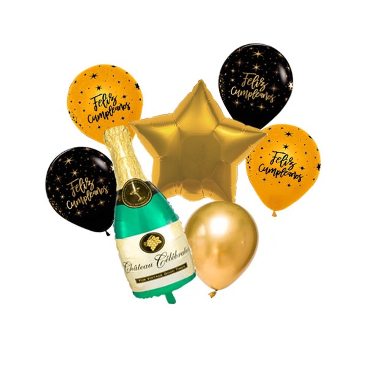 GENERICO - SET GLOBO METALICO FC CHAMPAGNE X1 SET