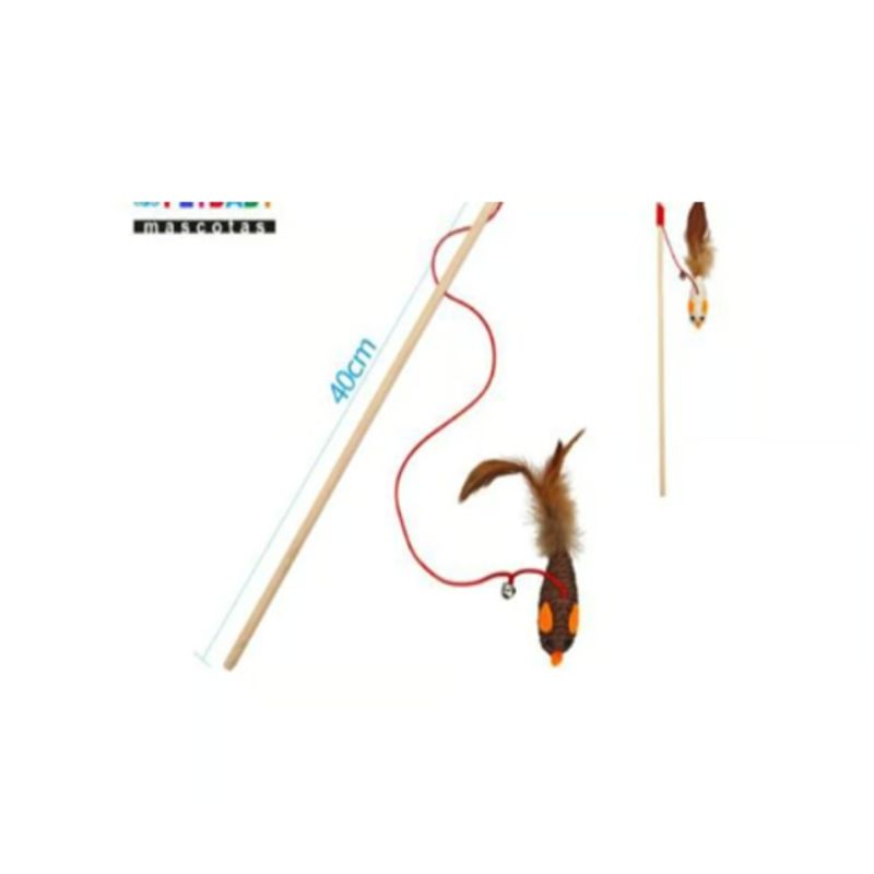 GENERICO - Juguete Gato Mimo Varilla 40cm Colores