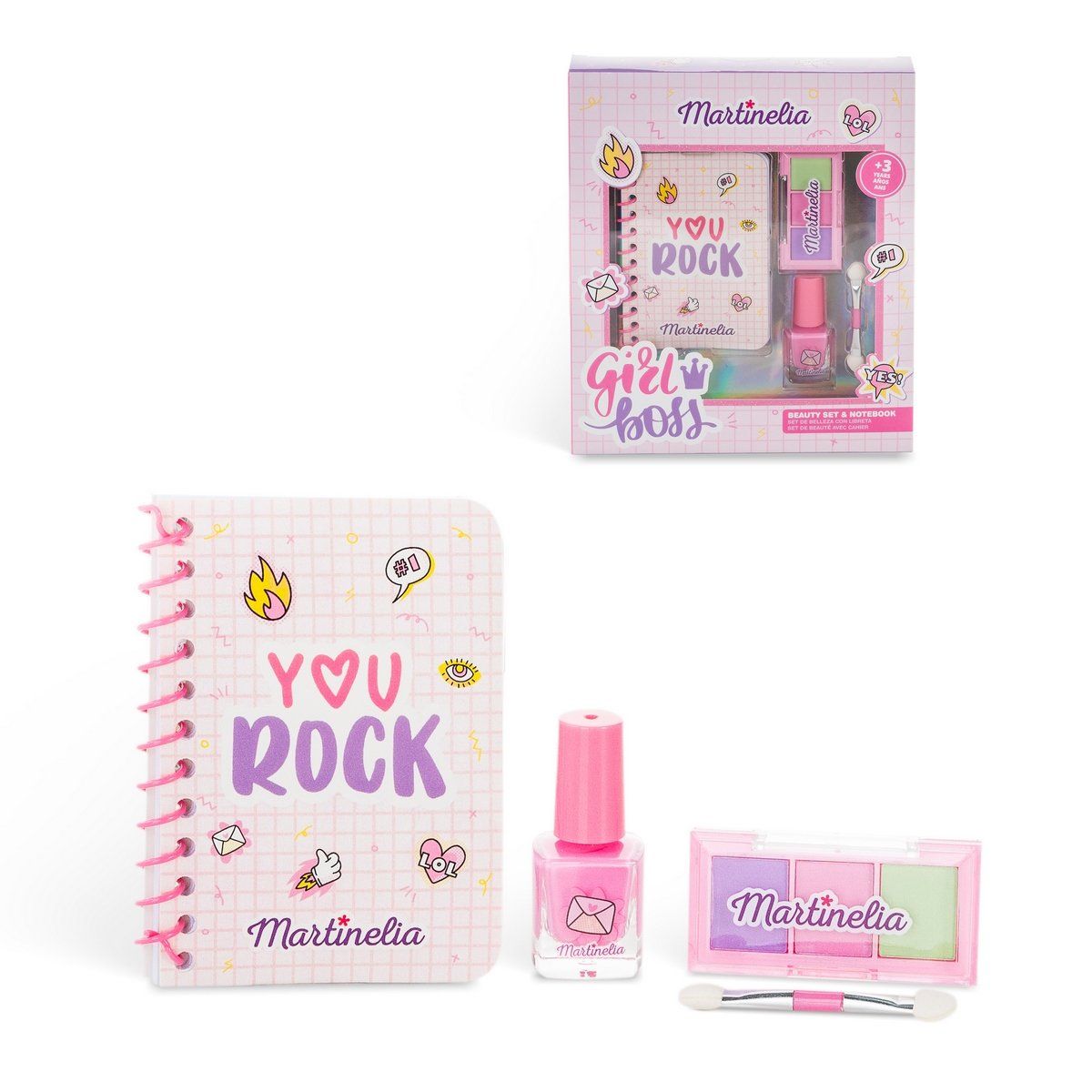 ANSALDO - Maquillaje MARTINELIA Super Girl con block de notas