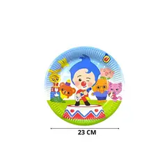 Pasteleria - Pack X10 Platos De Cumpleaños Desechables Plim Plim 23cm
