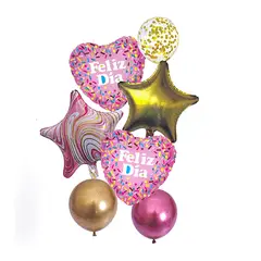 GENERICO - SET GLOBO METALICO FELIZ DIA SPRINKLE X 1 SET