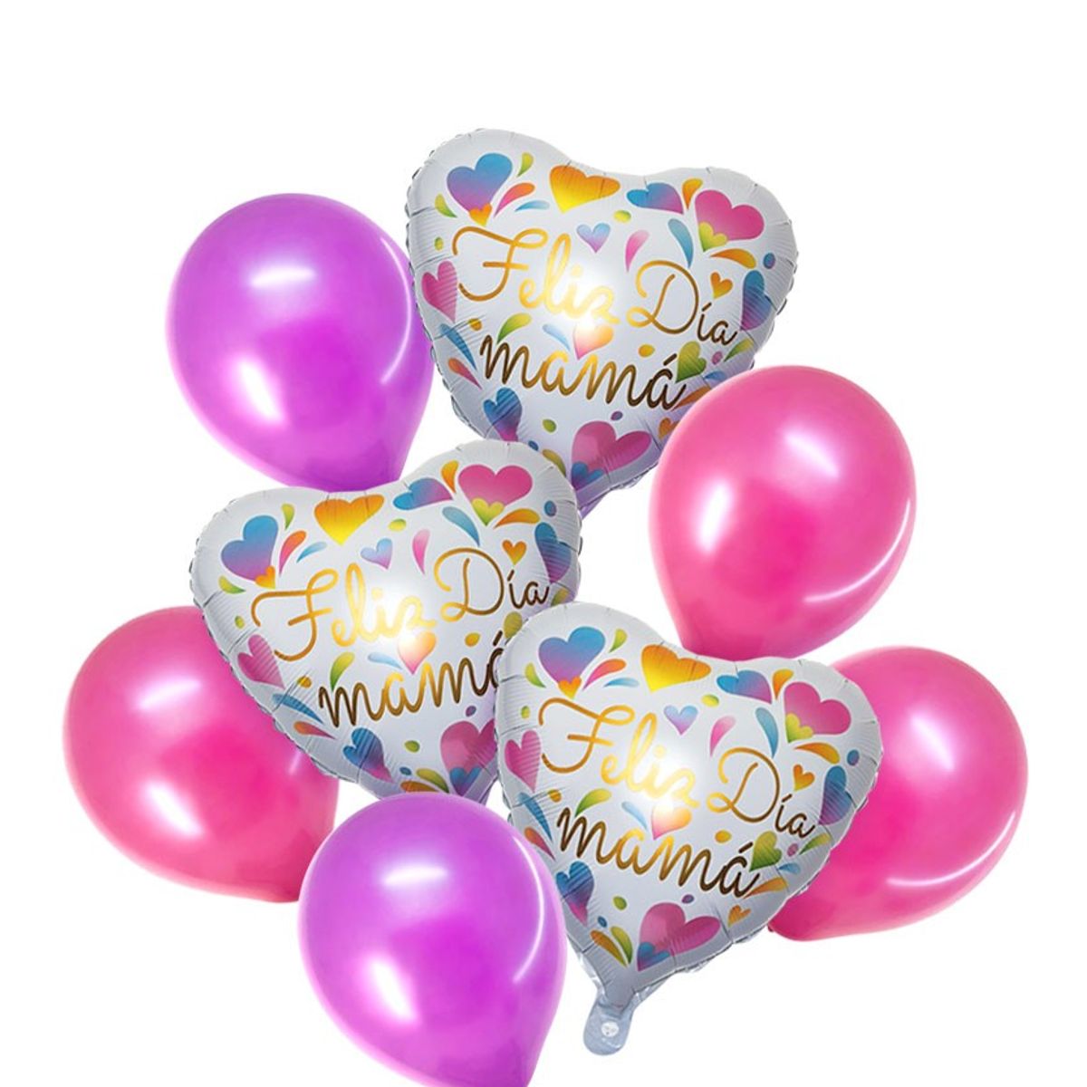 GENERICO - SET GLOBO METALICO FLIZ DIA MAMA HEARTS X1 SET