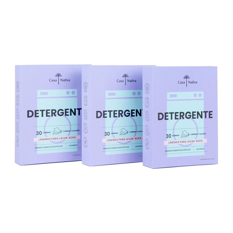 CASA NATIVA - Pack Triple Detergente Láminas Lavanda