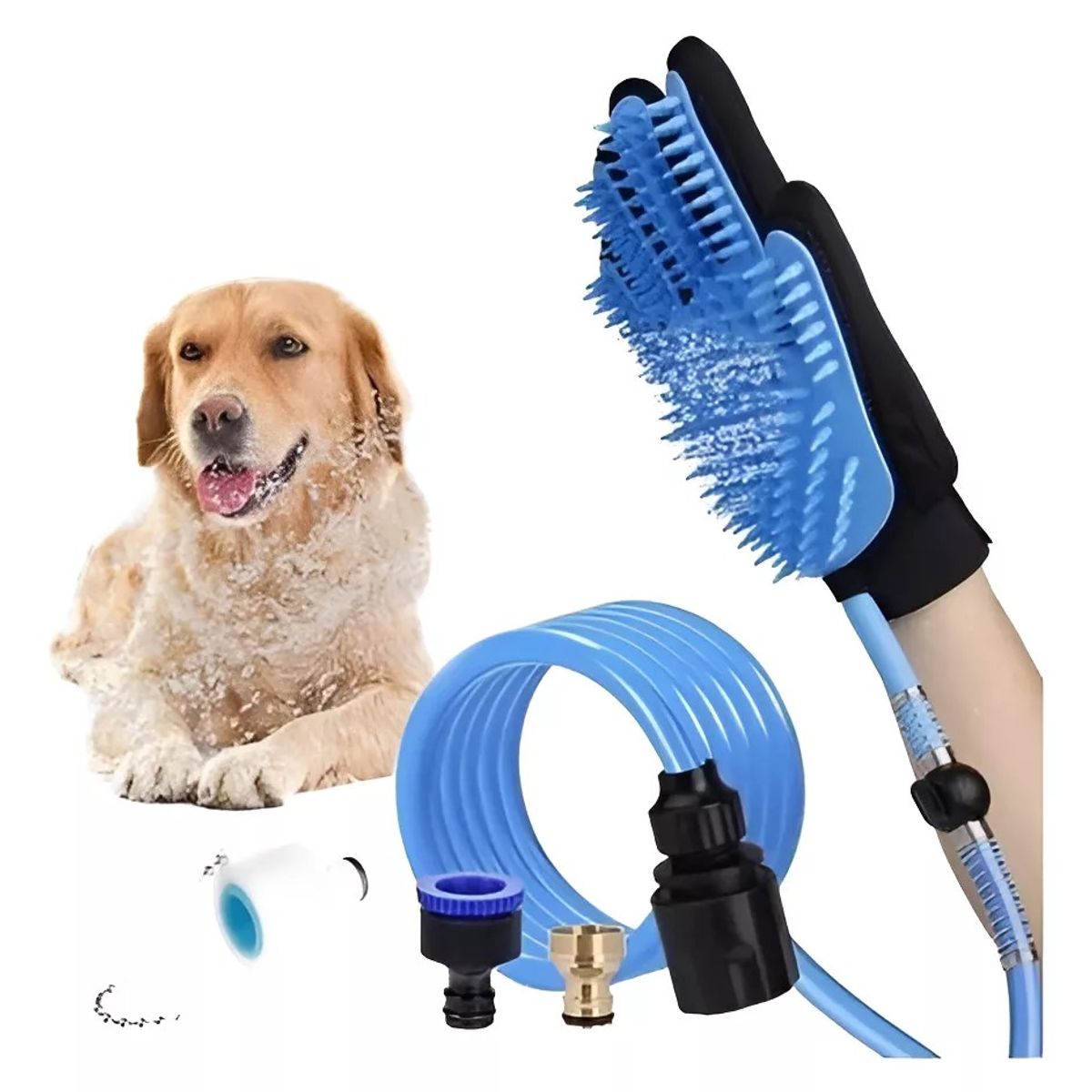 GENERICO - GUANTE BAÑO DUCHA MASCOTAS MASAJEADOR