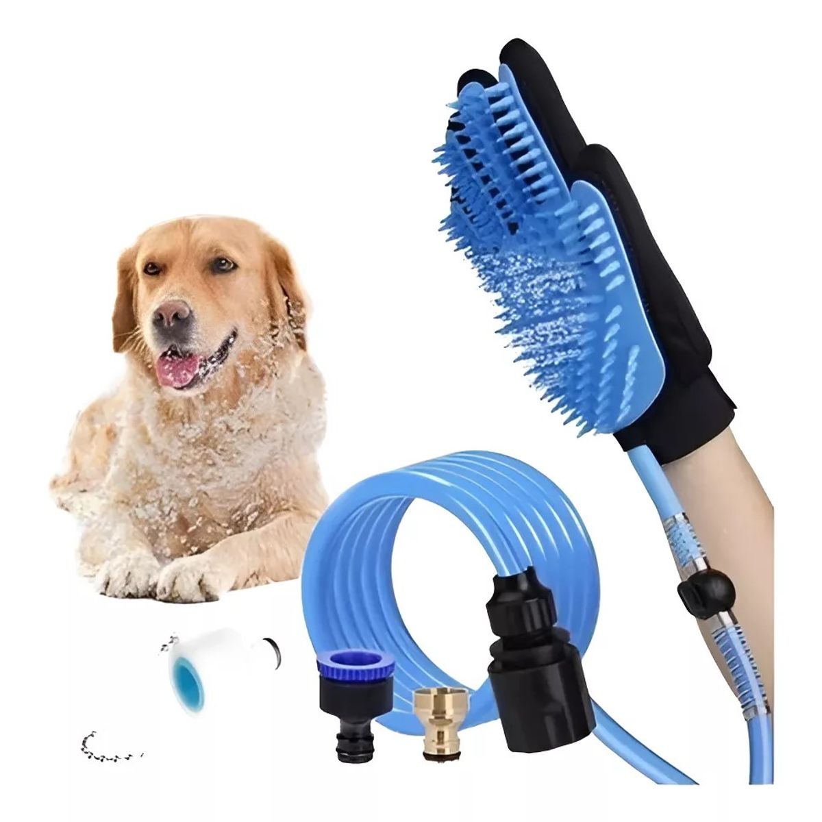 GENERICO - GUANTE BAÑO DUCHA MASCOTAS MASAJEADOR