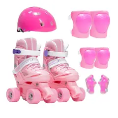 FROM MEIGGS - Patines 4 Ruedas de Niña Talla 26 a 29 Casco y protecciones