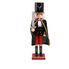 GENERICO - DECORACIÒN NAVIDEÑA CASCANUECES MADERA CON TRAJE DE TERCIOPELO- VERDE