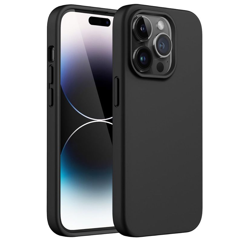 GENERICO - Carcasa De Silicona Para iPhone 14 Pro Max-Negro