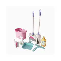 GENERICO - MINI SET DE LIMPIEZA ROSA 8 PZS