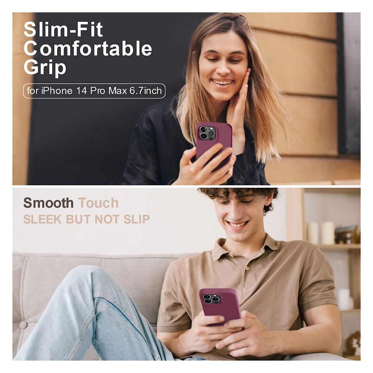 GENERICO - Funda De Silicona Para iPhone 14 Pro Max - Currant