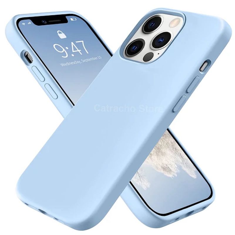 GENERICO - Funda De Silicona Para iPhone 14 Pro Max - Azul Cielo